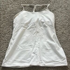 White Y strap Lululemon tank